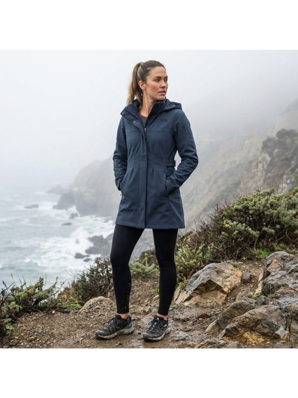 The North Face Grace Apex Bionic Navy Blue Parka Hooded Jacket Women's XS